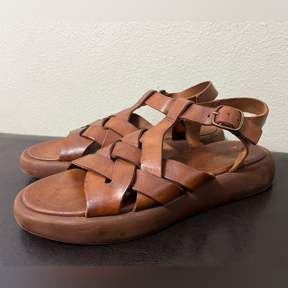 Brador MALAWI CIGAR PLATFORM Leather sandals Size 39 Made in Italy - Picture 5 of 15